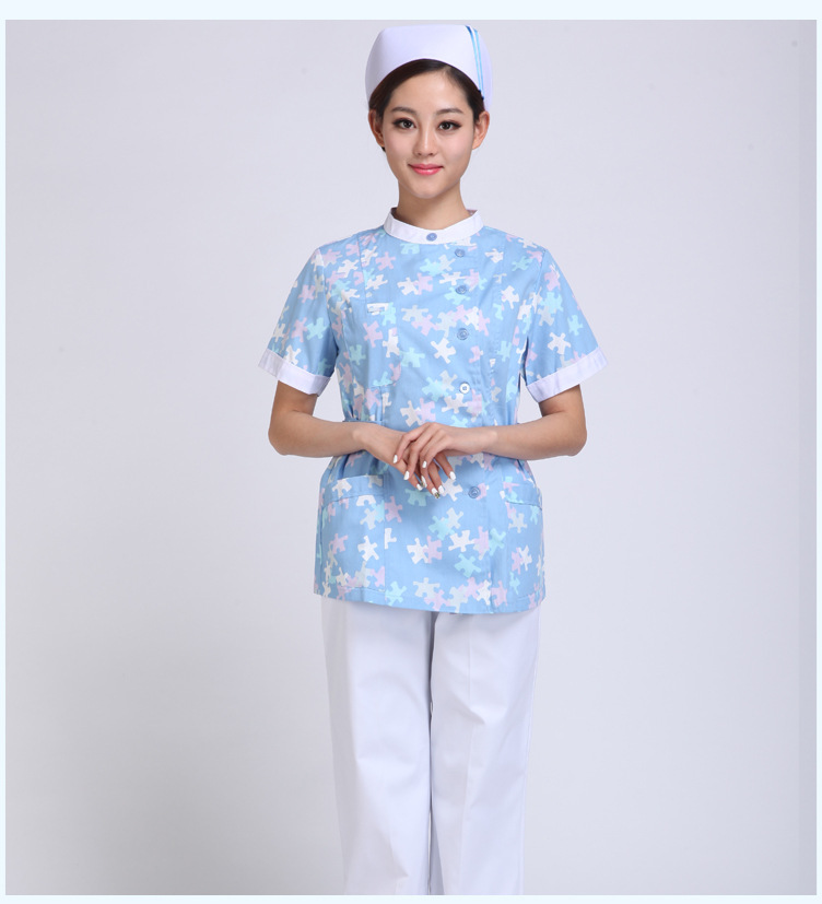 護(hù)士服夏裝分體蘭花新款護(hù)士服批發(fā)定做廠(chǎng)家定制